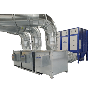 Low vacuum central extraction units