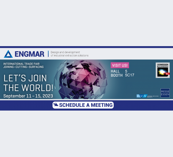 ENGMAR participe au salon Schweissen & Schneiden à Essen en Allemagne du 11 au 15 septembre 2023. 
